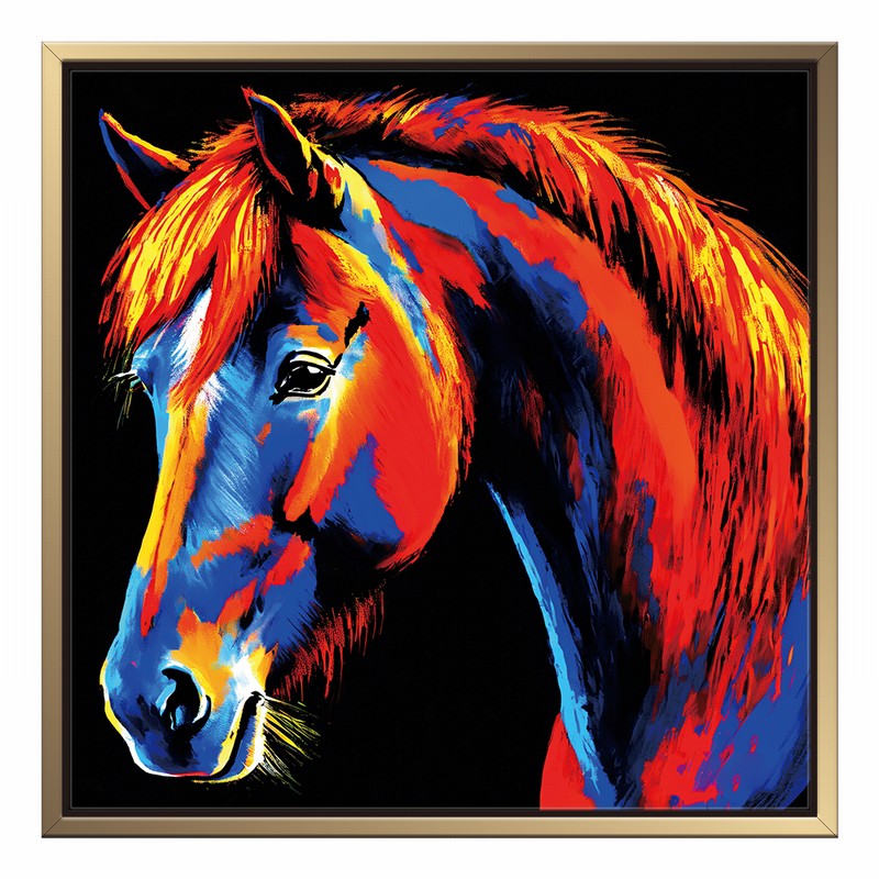 Romantic Horse Oil Painting for Living Room Decor