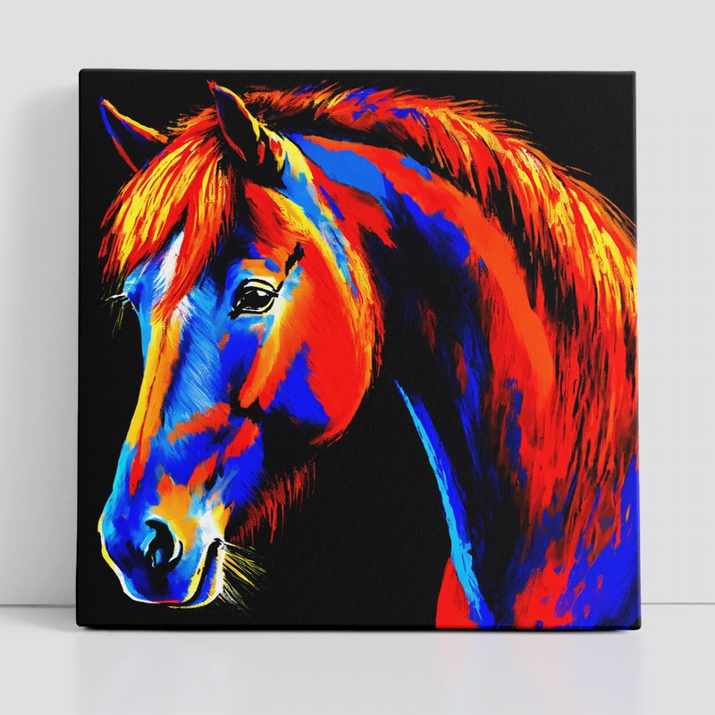 Romantic Horse Oil Painting for Living Room Decor