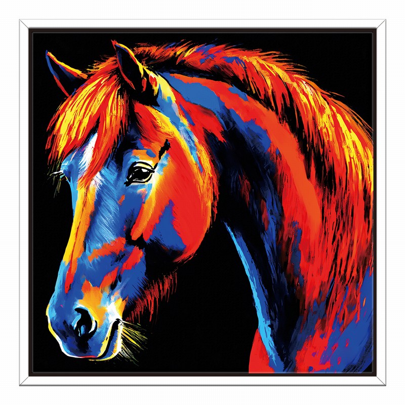 Romantic Horse Oil Painting for Living Room Decor