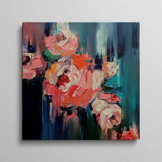 Vibrant Flower Oil Painting on Canvas