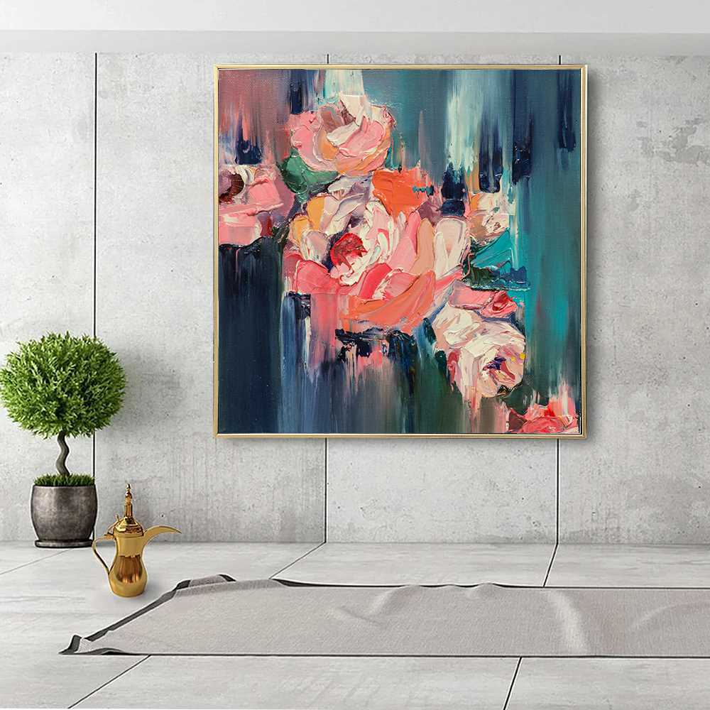 Vibrant Flower Oil Painting on Canvas