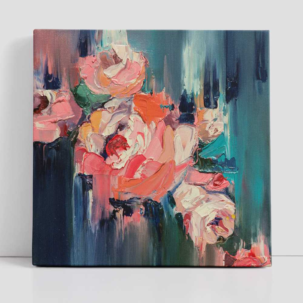 Vibrant Flower Oil Painting on Canvas