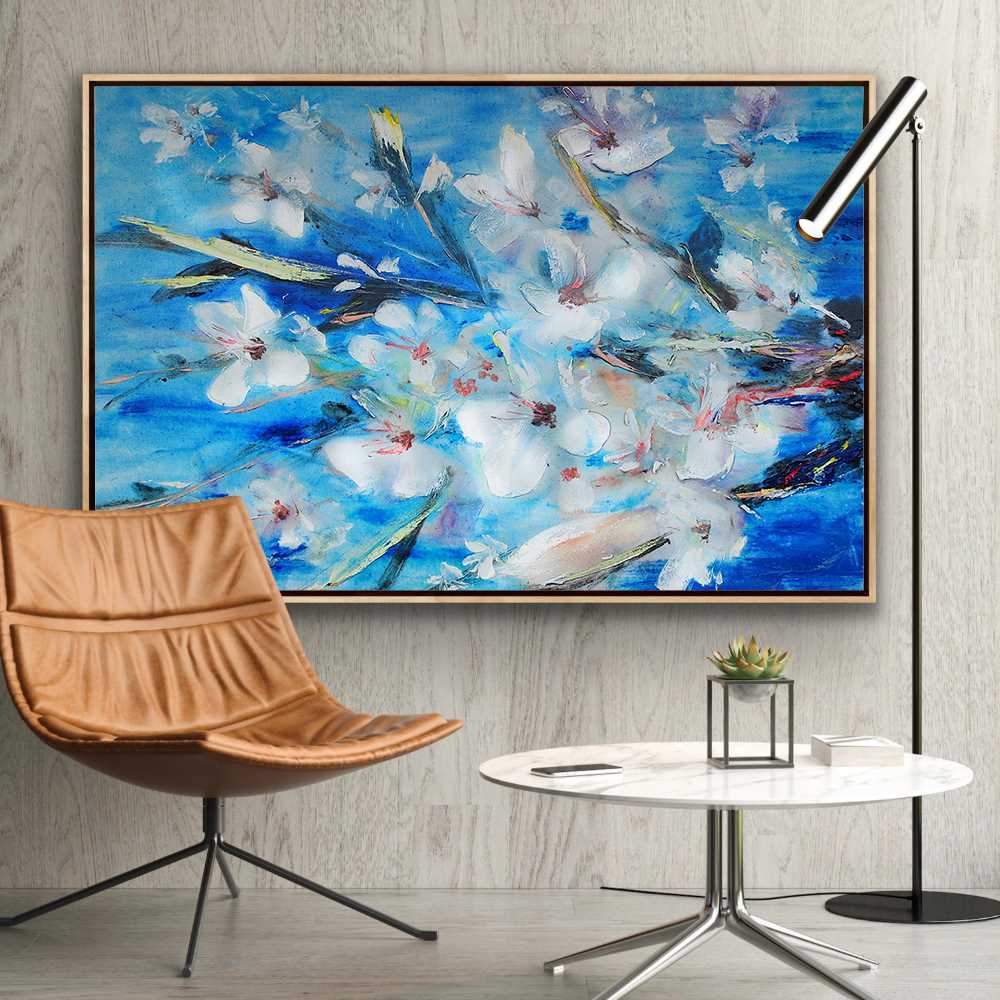 Abstract Floral Oil Painting for Living Room