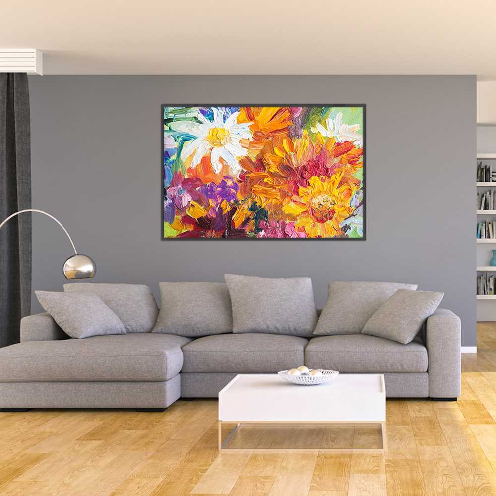 Luxury Oil Painting of Flowers in Bloom