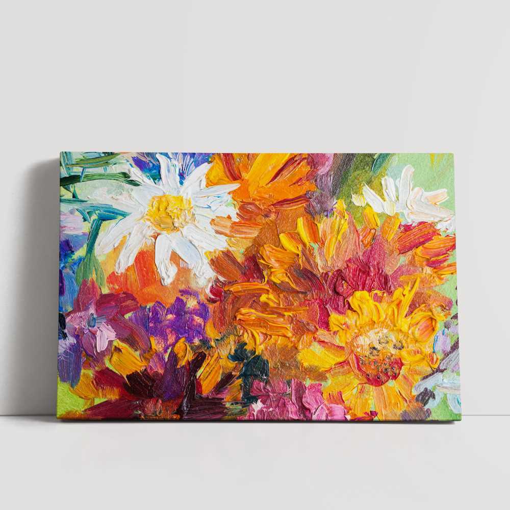 Luxury Oil Painting of Flowers in Bloom