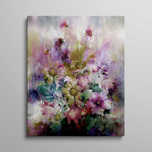 Modern Floral Oil Painting for Wall Art