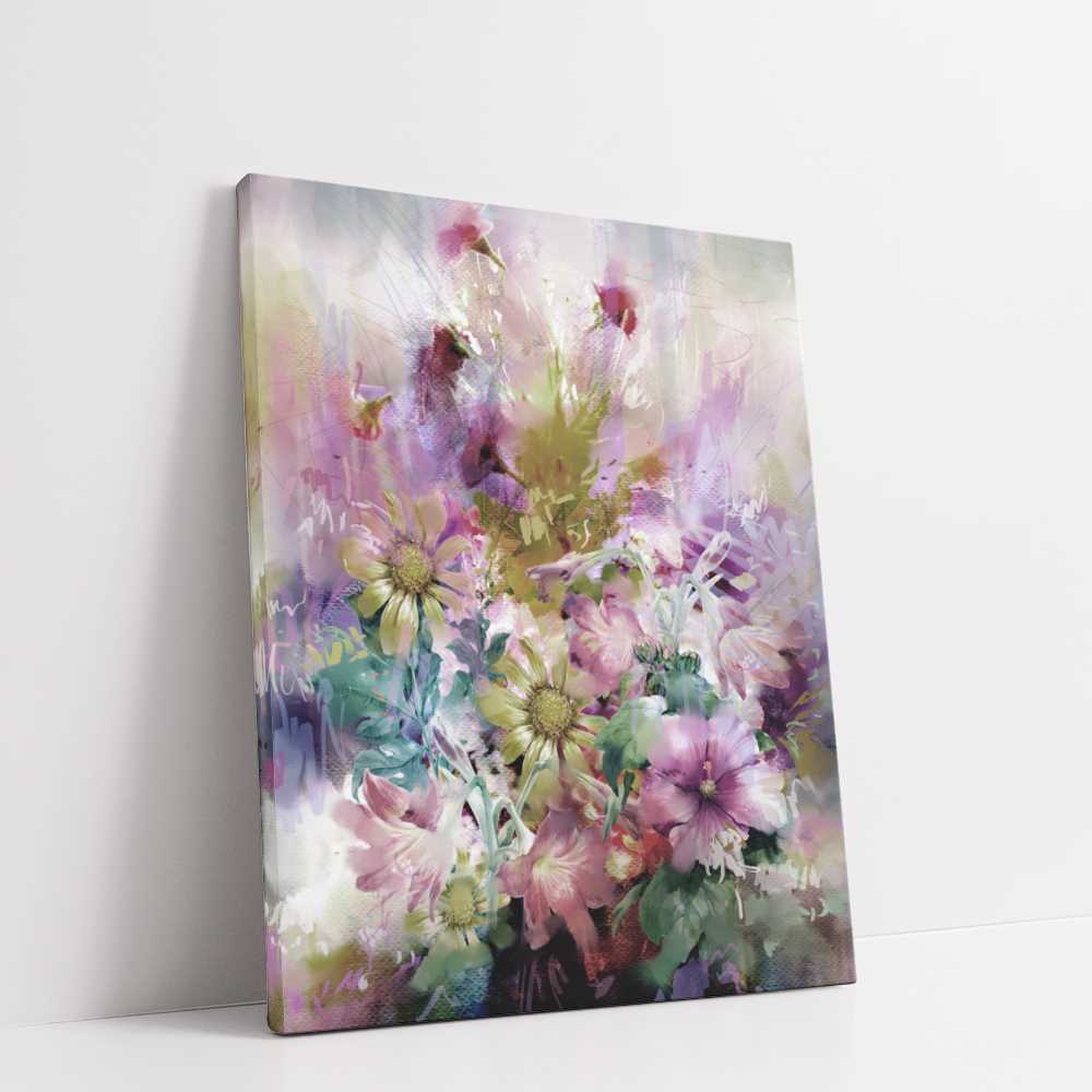 Modern Floral Oil Painting for Wall Art