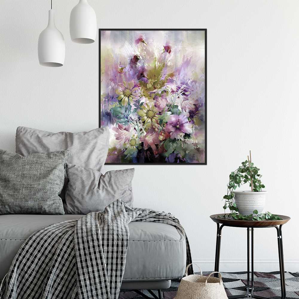 Modern Floral Oil Painting for Wall Art