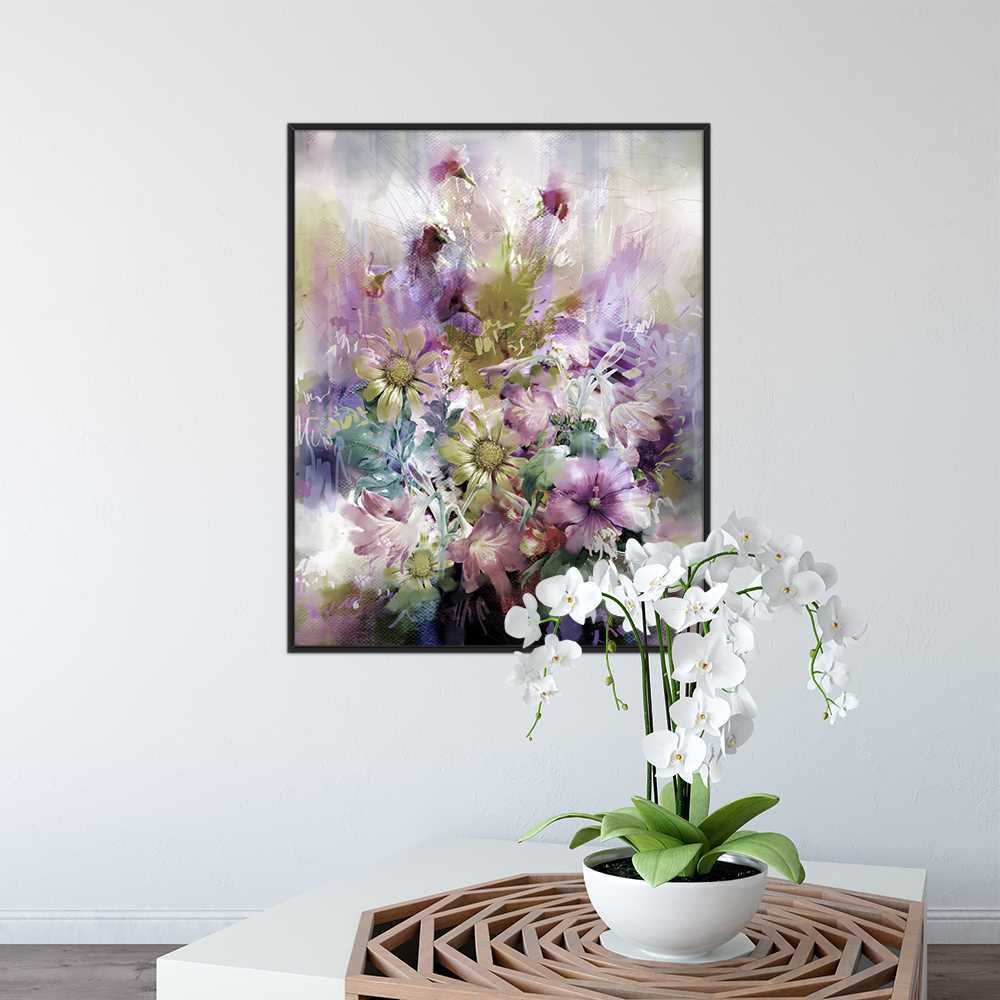 Modern Floral Oil Painting for Wall Art