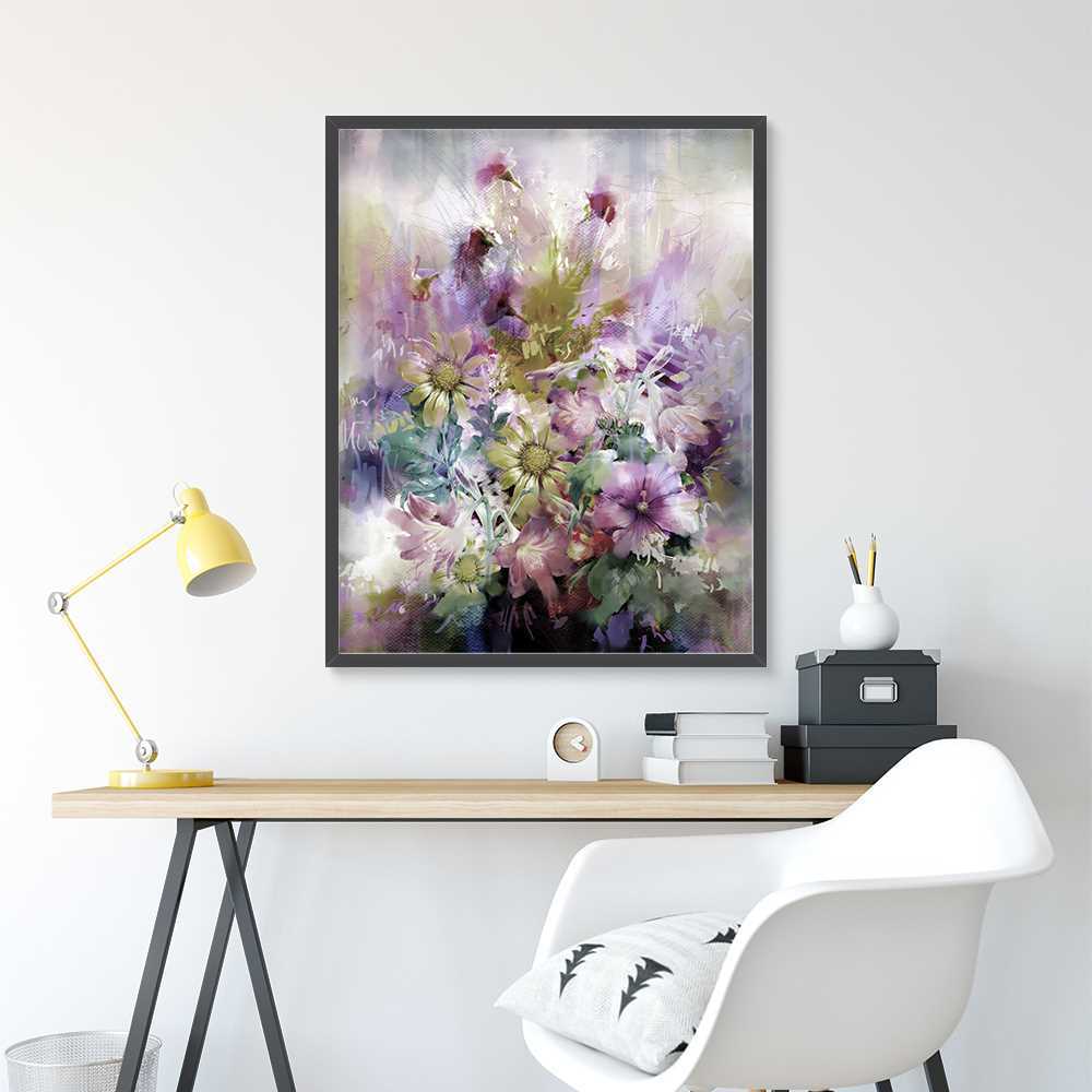 Modern Floral Oil Painting for Wall Art