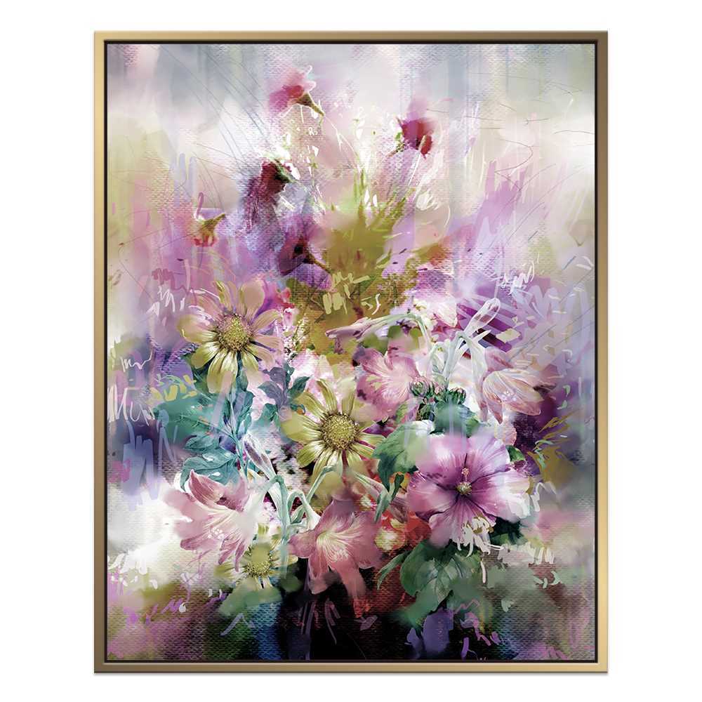 Modern Floral Oil Painting for Wall Art