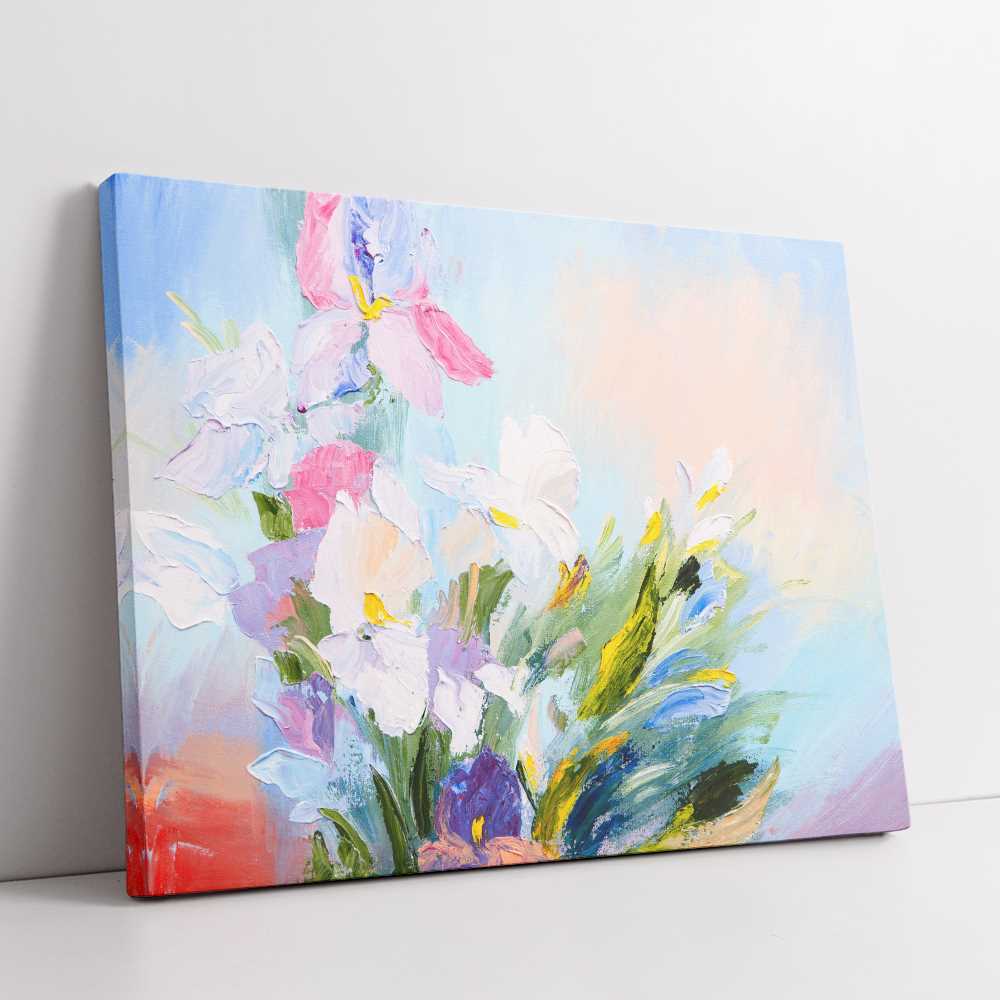 Hand-Painted Flower Oil Painting for Bedroom