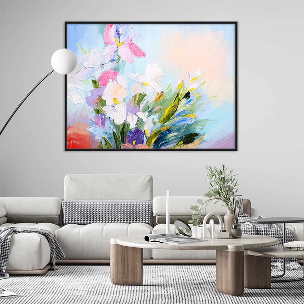 Hand-Painted Flower Oil Painting for Bedroom