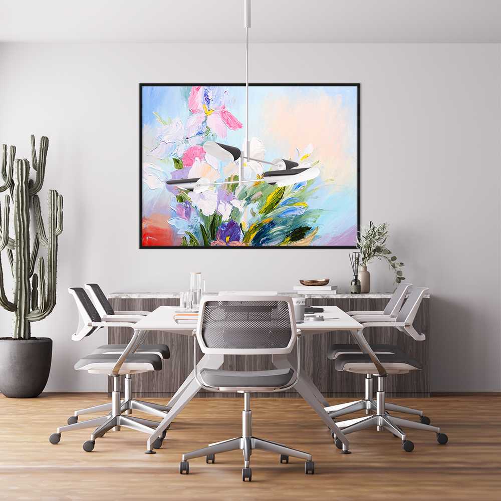 Hand-Painted Flower Oil Painting for Bedroom