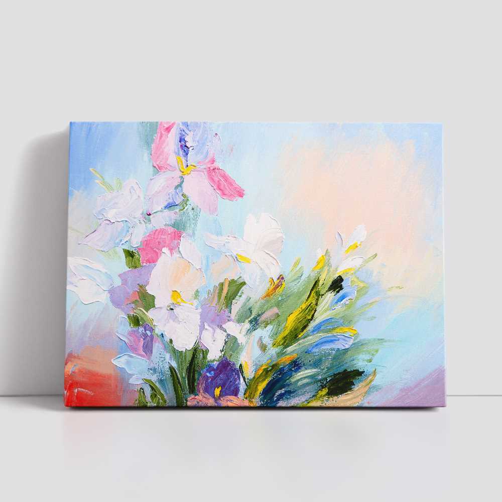 Hand-Painted Flower Oil Painting for Bedroom