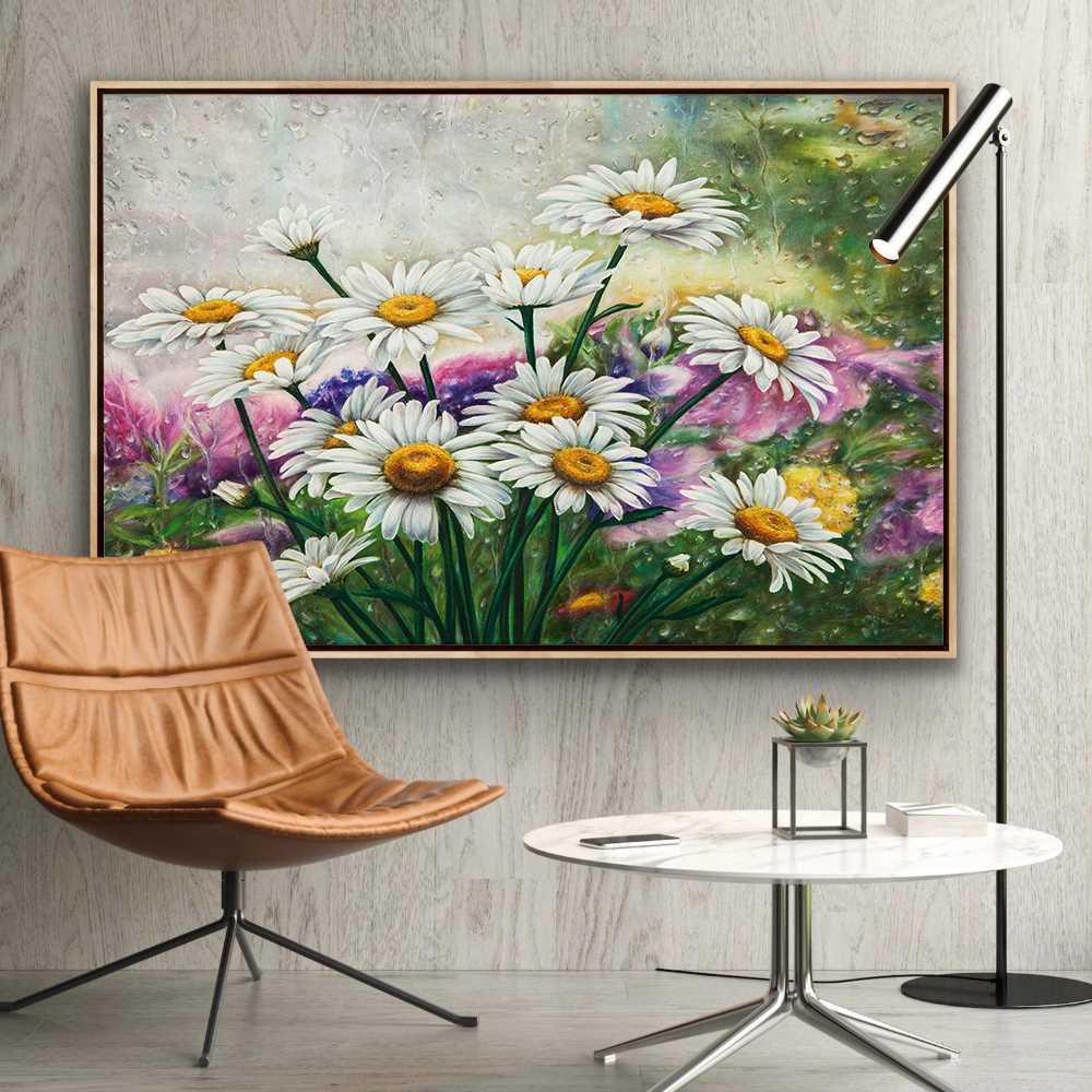 Contemporary Floral Oil Painting on Canvas