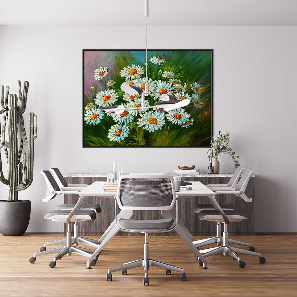 Elegant Oil Painting of Roses in Full Bloom