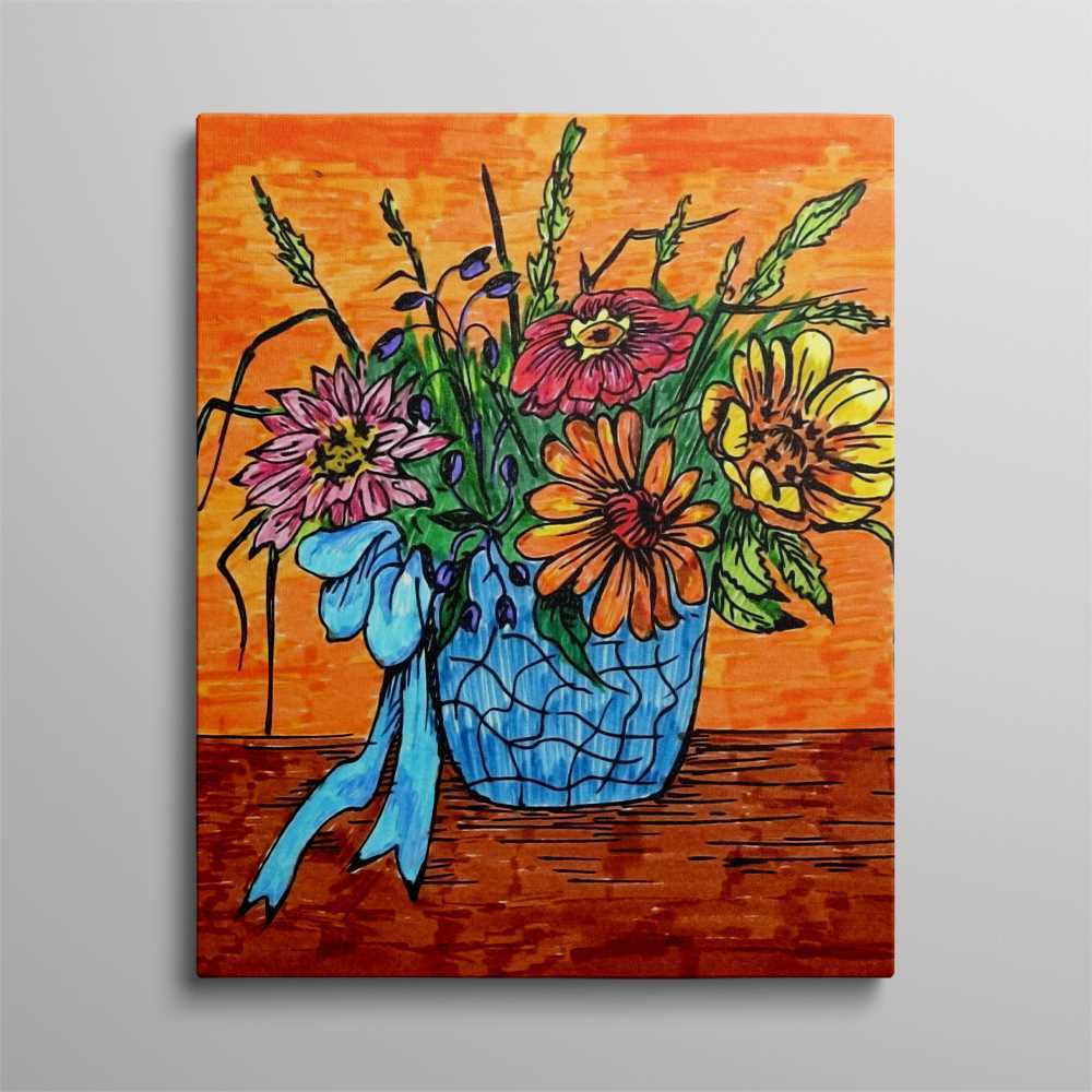 Handcrafted Flower Oil Painting for Cozy Spaces