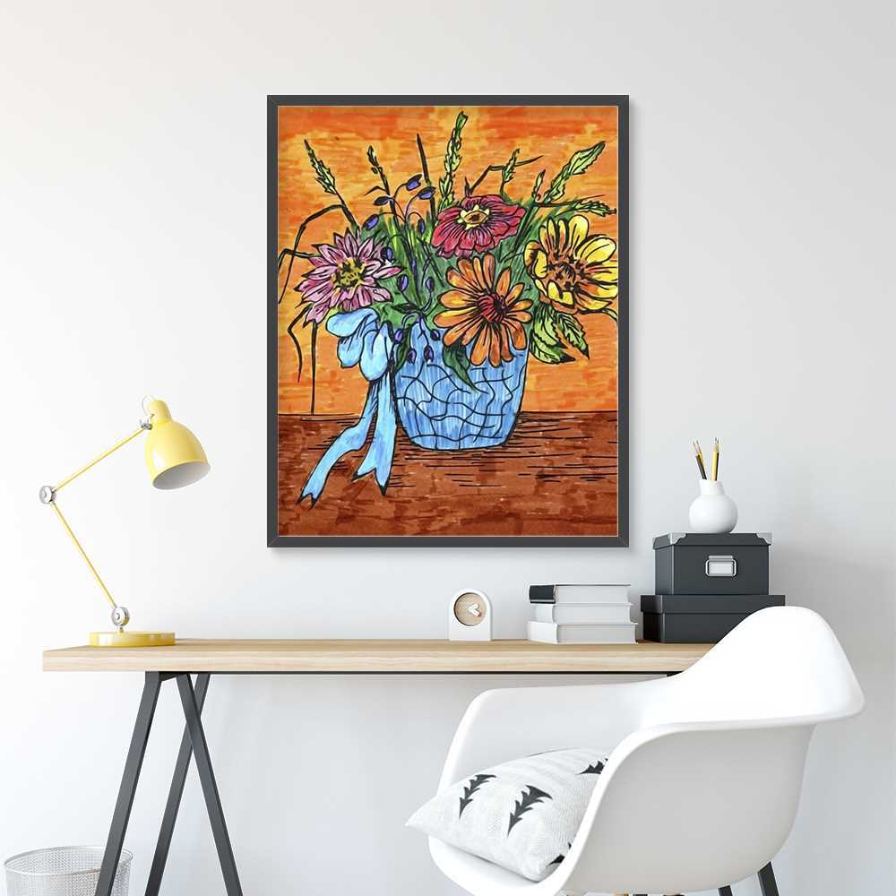 Handcrafted Flower Oil Painting for Cozy Spaces