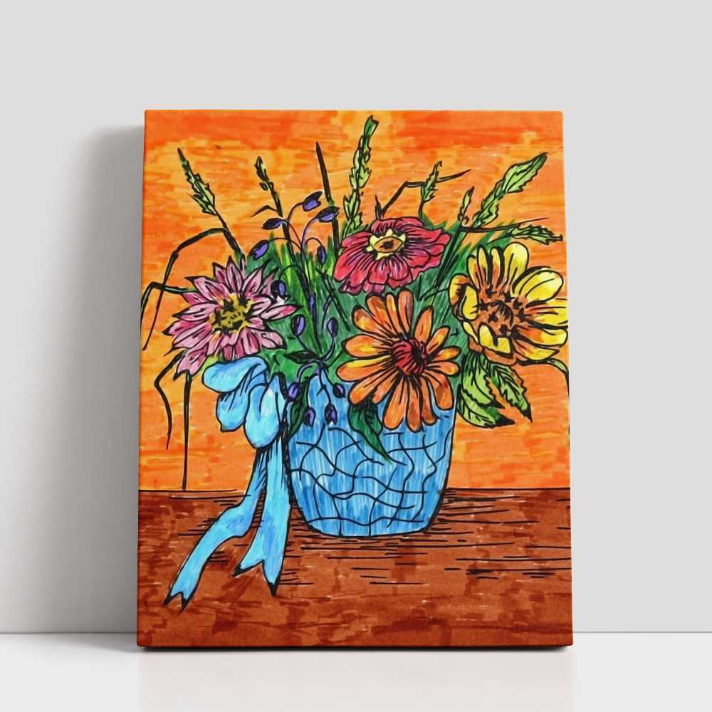 Handcrafted Flower Oil Painting for Cozy Spaces