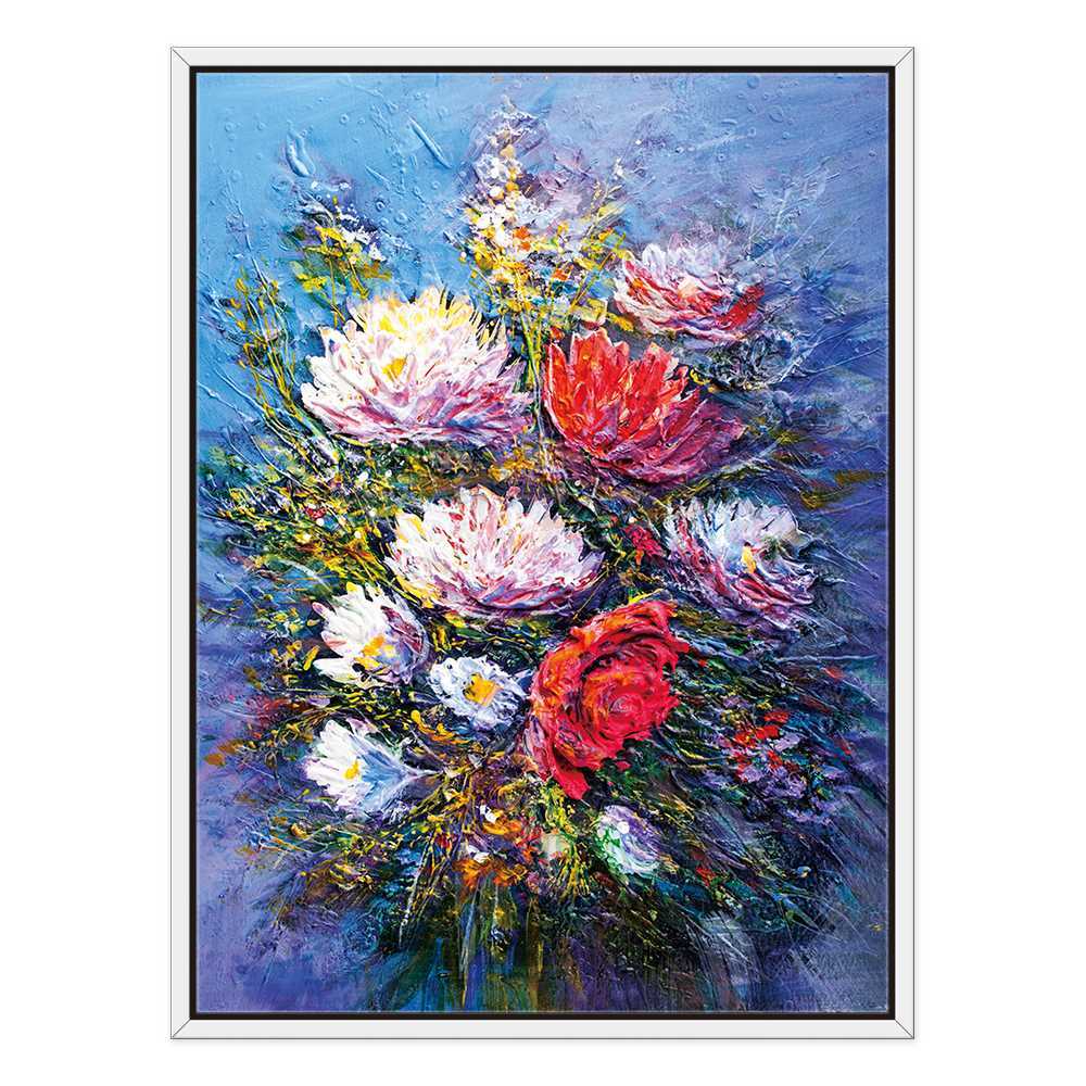 Hand-Painted Oil Painting of a Flower Bouquet