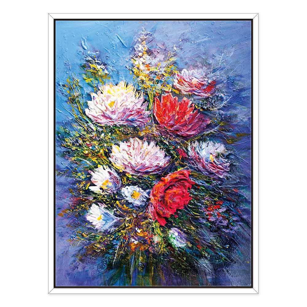 Hand-Painted Oil Painting of a Flower Bouquet