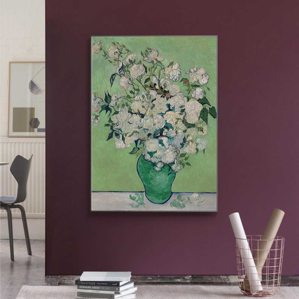 Romantic Flower Oil Painting for Bedroom Decor