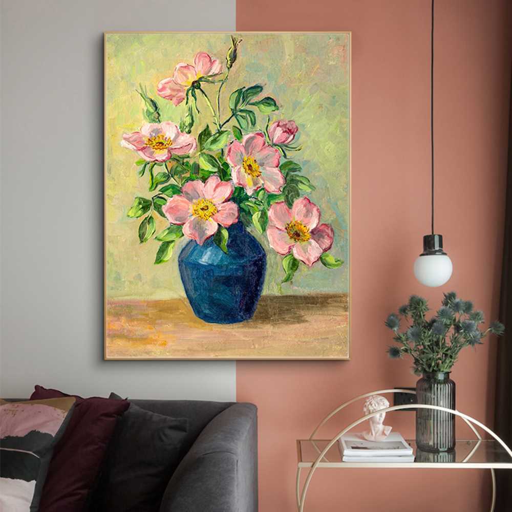 Artistic Oil Painting of Floral Arrangements