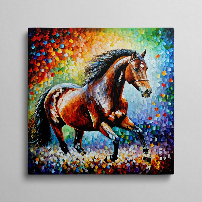 Charming Horse Oil Painting for Cozy Corners