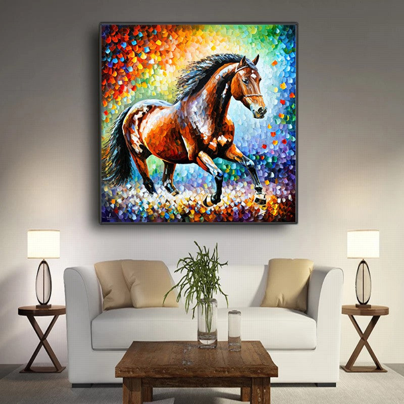 Charming Horse Oil Painting for Cozy Corners