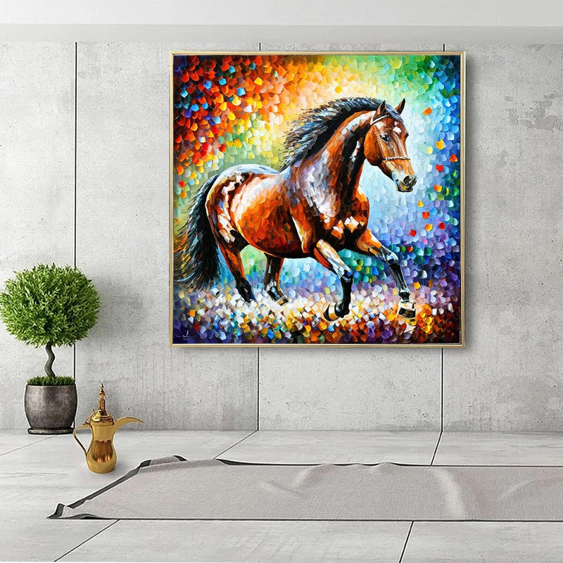 Charming Horse Oil Painting for Cozy Corners