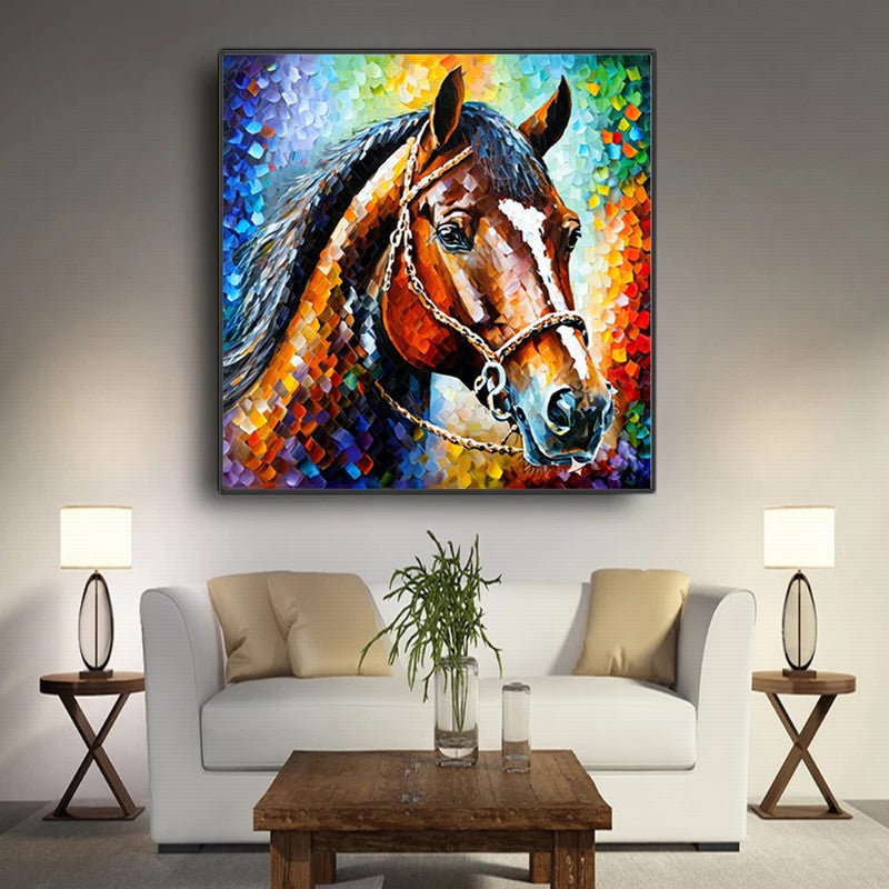 Noble Stallion Oil Painting for Upscale Homes