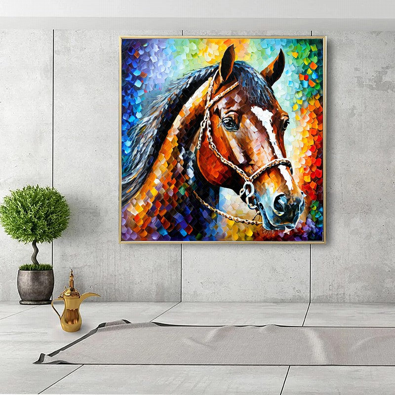 Noble Stallion Oil Painting for Upscale Homes