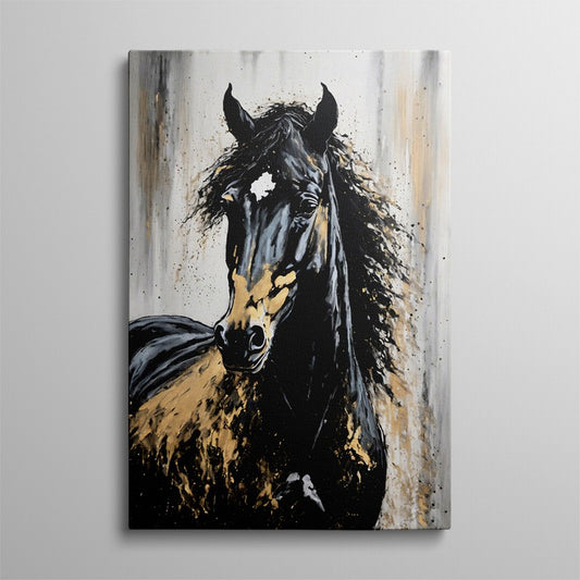 Traditional Horse Oil Painting with Classic Details