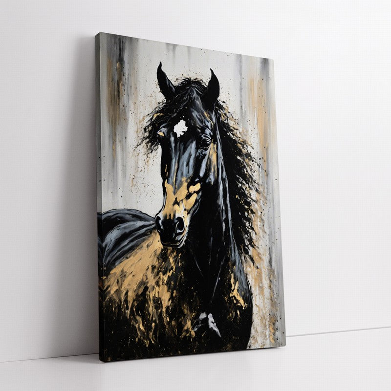 Traditional Horse Oil Painting with Classic Details