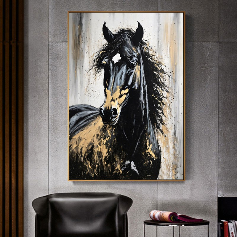 Traditional Horse Oil Painting with Classic Details