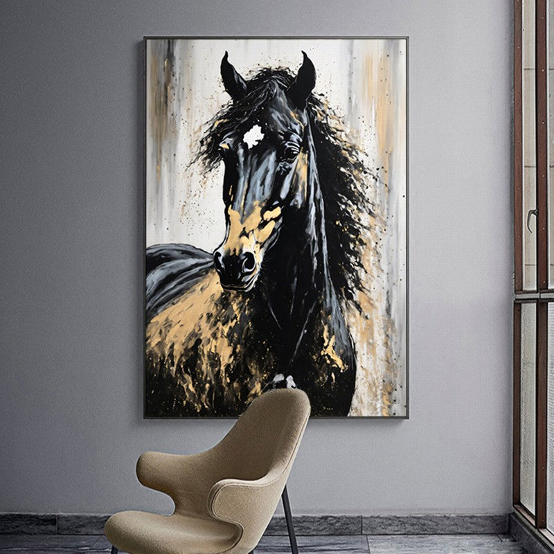 Traditional Horse Oil Painting with Classic Details