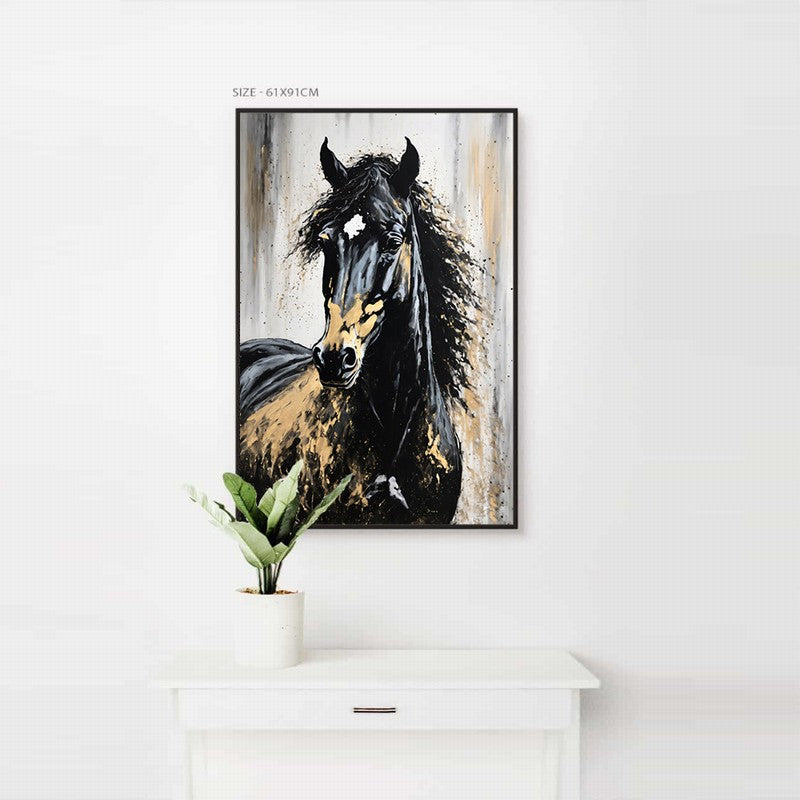 Traditional Horse Oil Painting with Classic Details