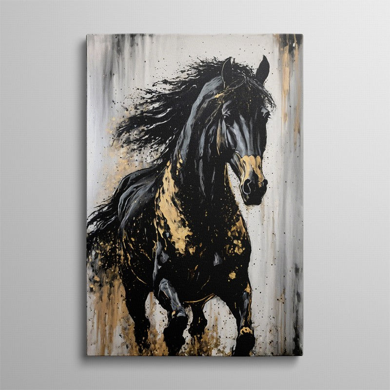 Luxury Stallion Oil Painting with Fine Details