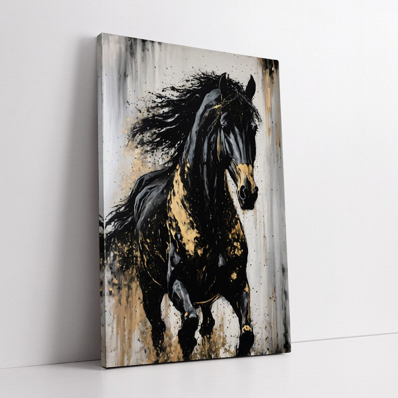 Luxury Stallion Oil Painting with Fine Details