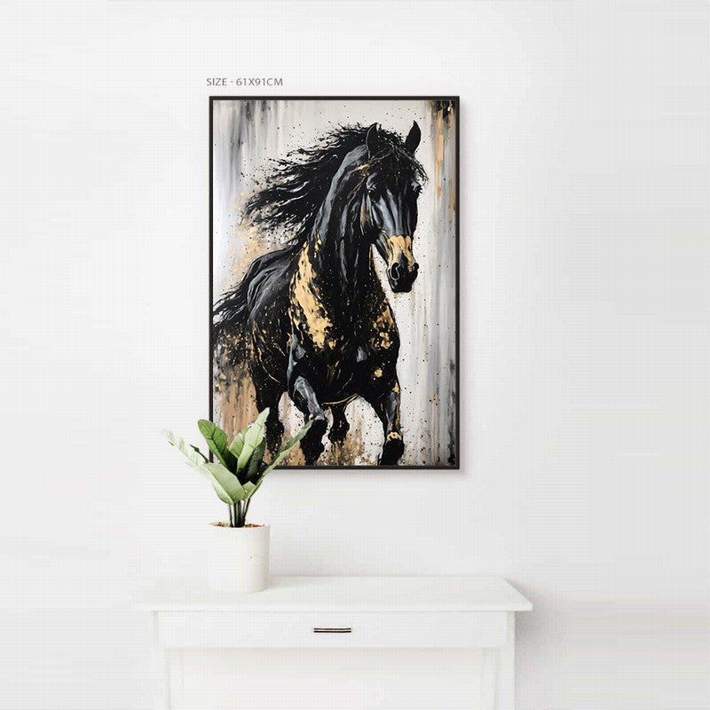 Luxury Stallion Oil Painting with Fine Details