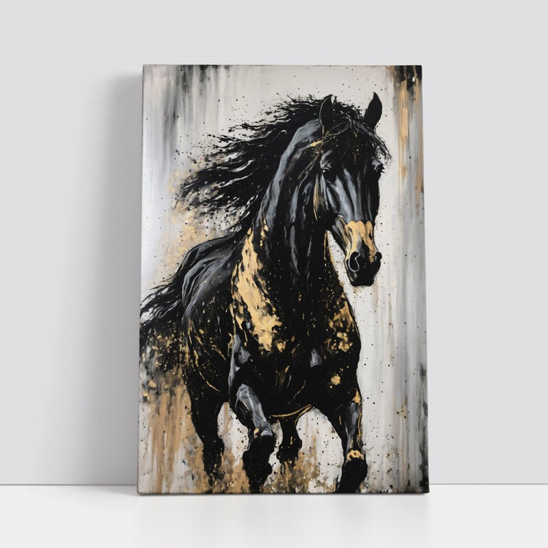 Luxury Stallion Oil Painting with Fine Details