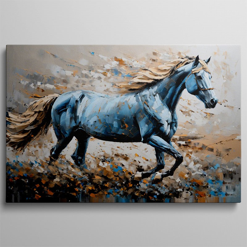 Soft Horse Oil Painting for Calm Interiors