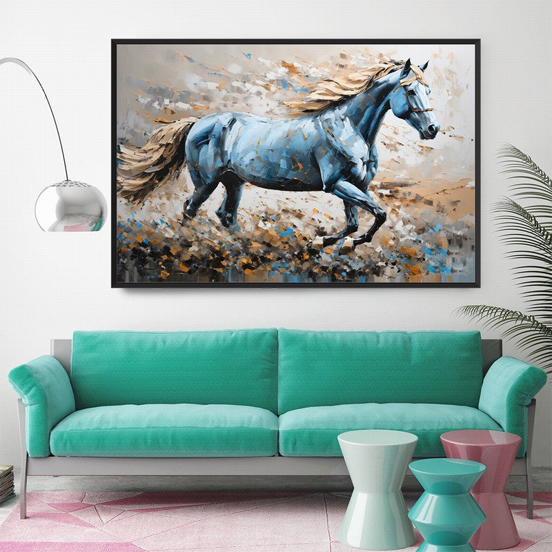 Soft Horse Oil Painting for Calm Interiors