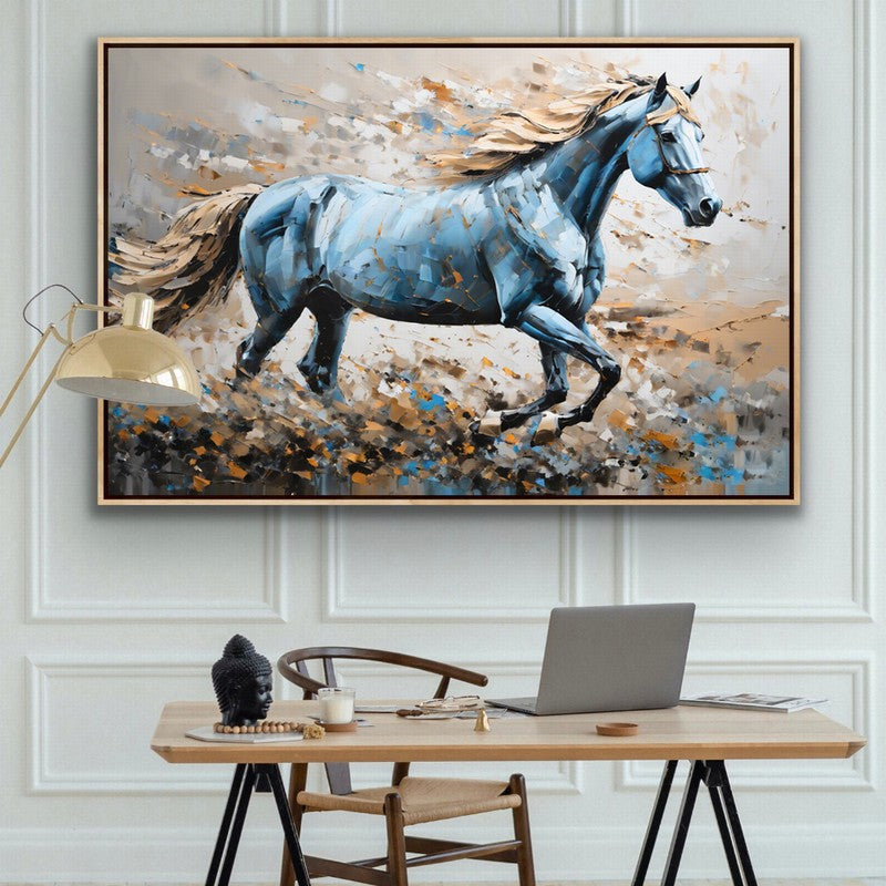 Soft Horse Oil Painting for Calm Interiors