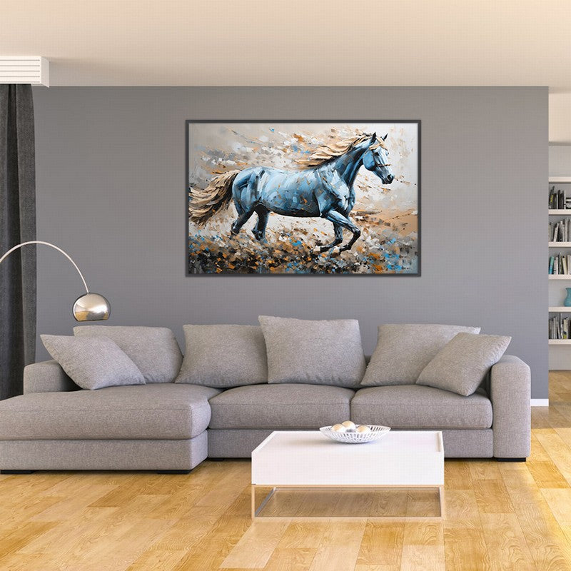 Soft Horse Oil Painting for Calm Interiors