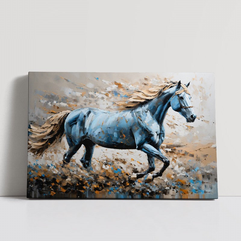 Soft Horse Oil Painting for Calm Interiors