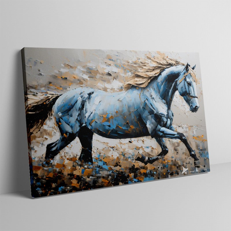 Artistic Oil Painting of Horses in Motion