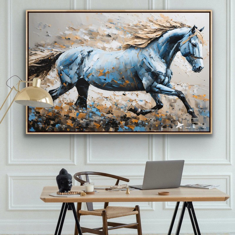 Artistic Oil Painting of Horses in Motion