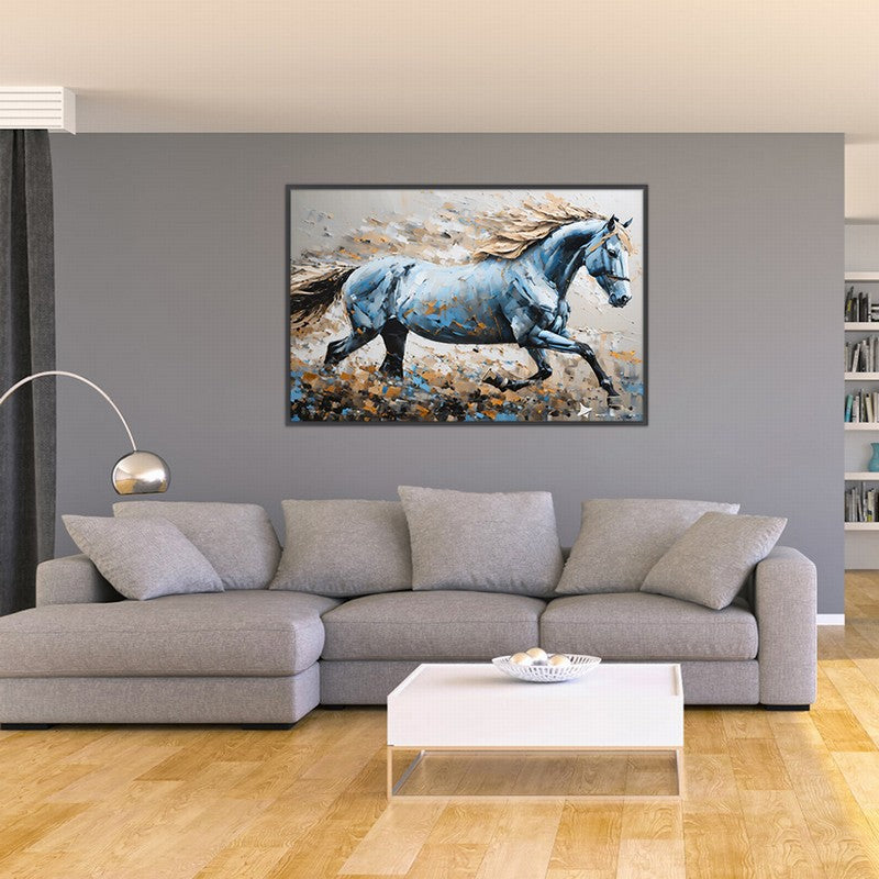 Artistic Oil Painting of Horses in Motion